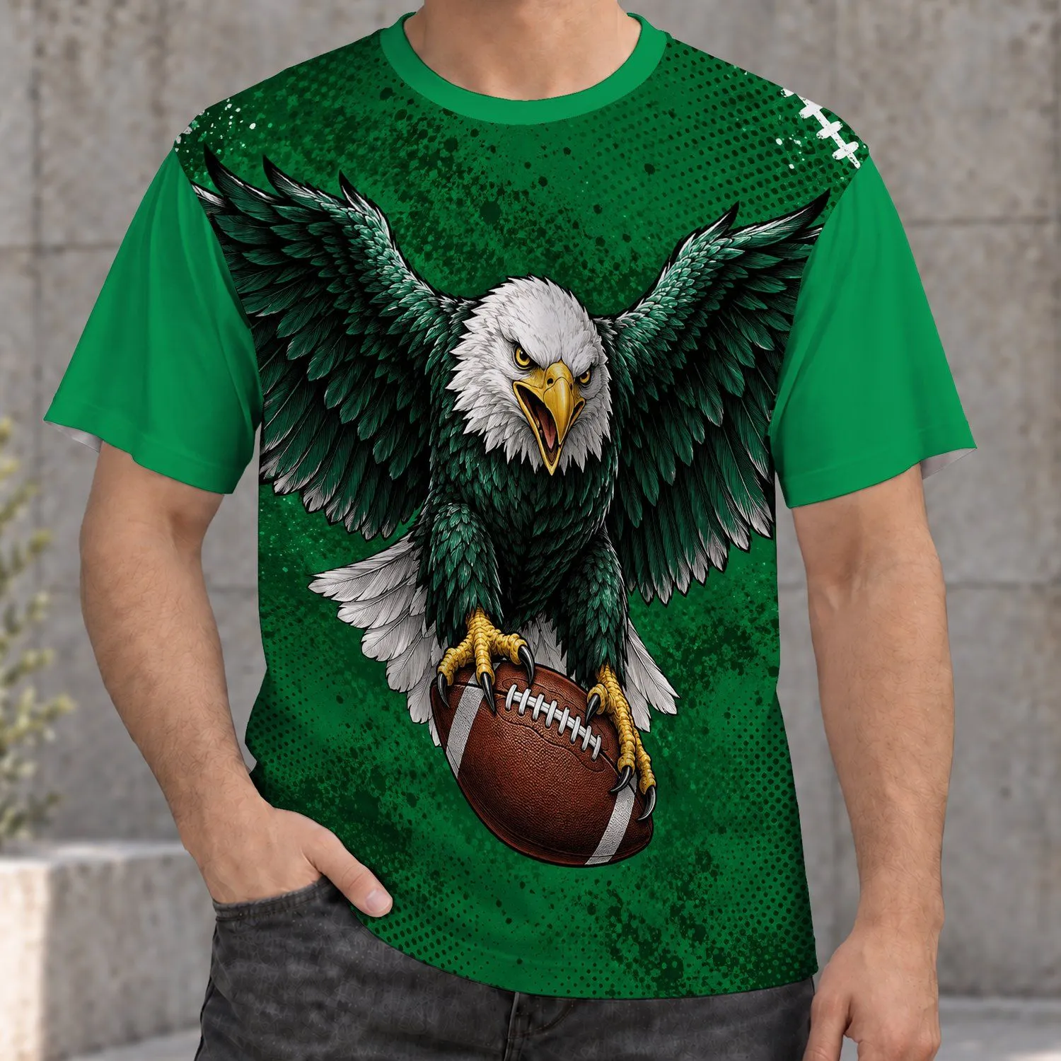 Soaring Eagle Catching Football for Game Day and Football Fans All-over Print Unisex T-shirt - 1