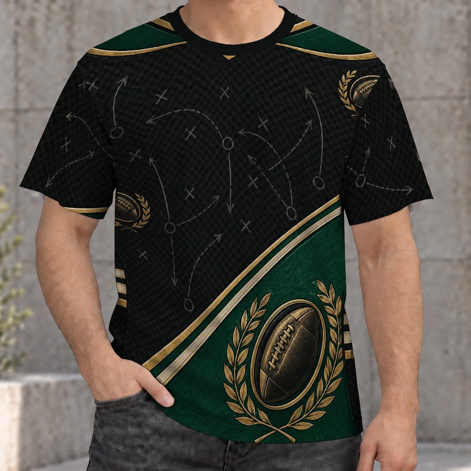 Vintage Football Uniform Details For Game Day And School Spirit Youth Style All-over Print Unisex T-shirt - 1