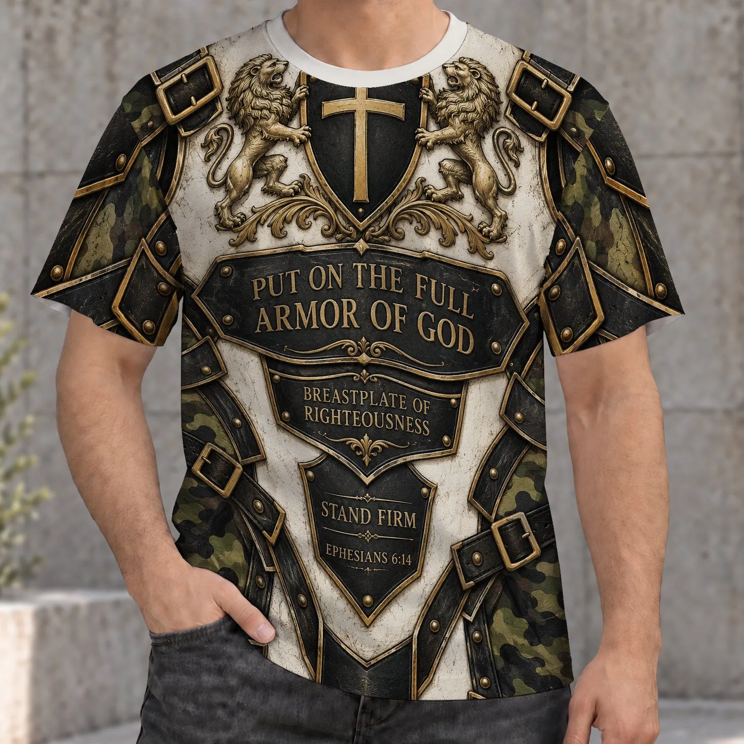 Christian Armor of God Faith for Church, Bible Study and Everyday Courage for Believers All-over Print Unisex T-shirt - 1