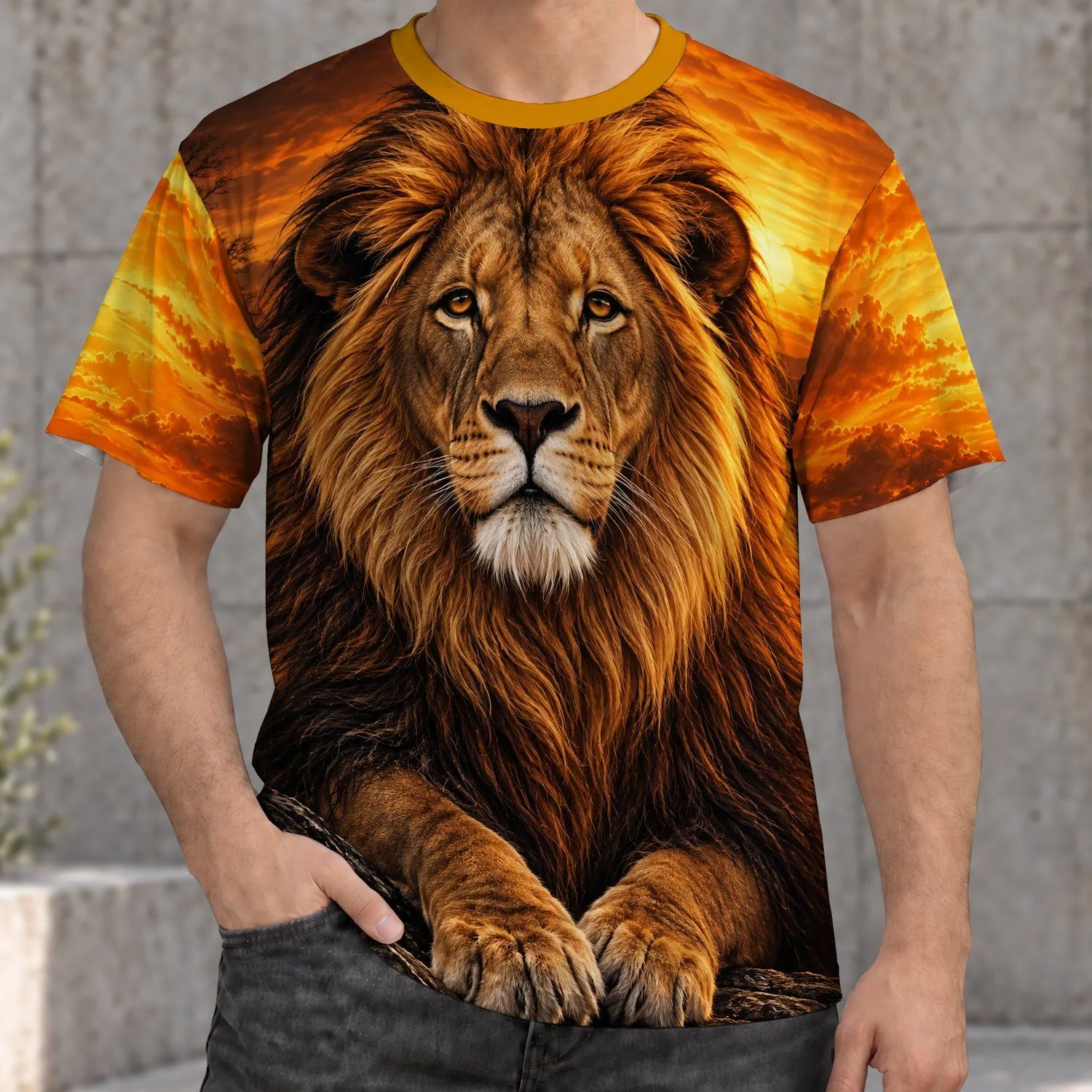 Majestic Golden Mane Lion For Wildlife Lovers And Everyday Casual Style All-over Print Unisex T-shirt - 1