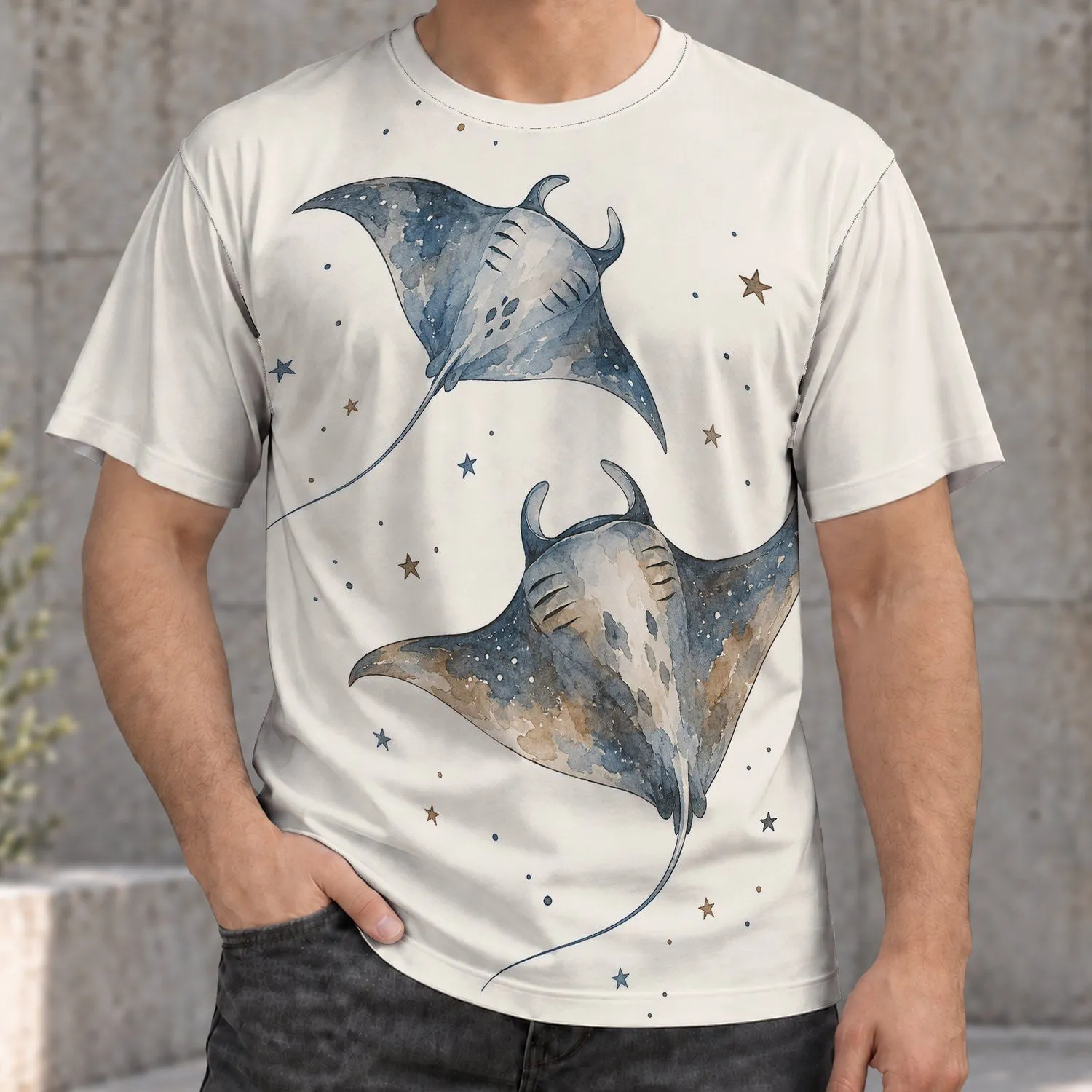 Manta Ray Under The Stars For Ocean Lovers And Casual Coastal Adventures For Teens All-over Print Unisex T-shirt - 1