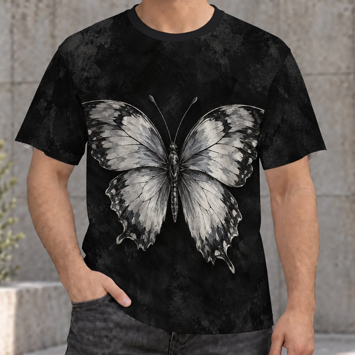 Monochrome Butterfly for Everyday Streetwear and Weekend Outings for Nature Lovers All-over Print Unisex T-shirt - 1