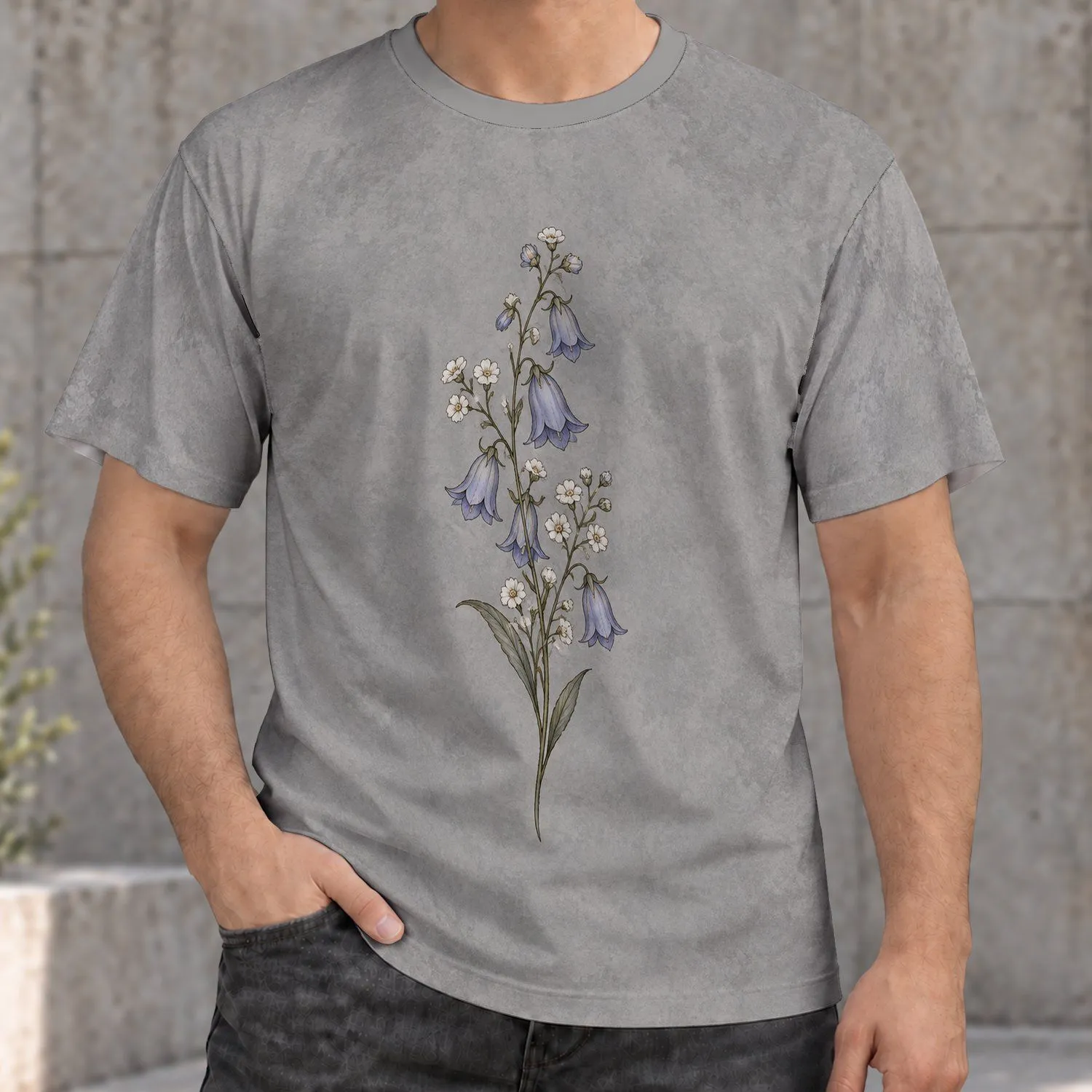 Delicate Bellflower Botanical Sprig for Garden Walks and Nature-Loving Everyday Style All-over Print Unisex T-shirt - 1