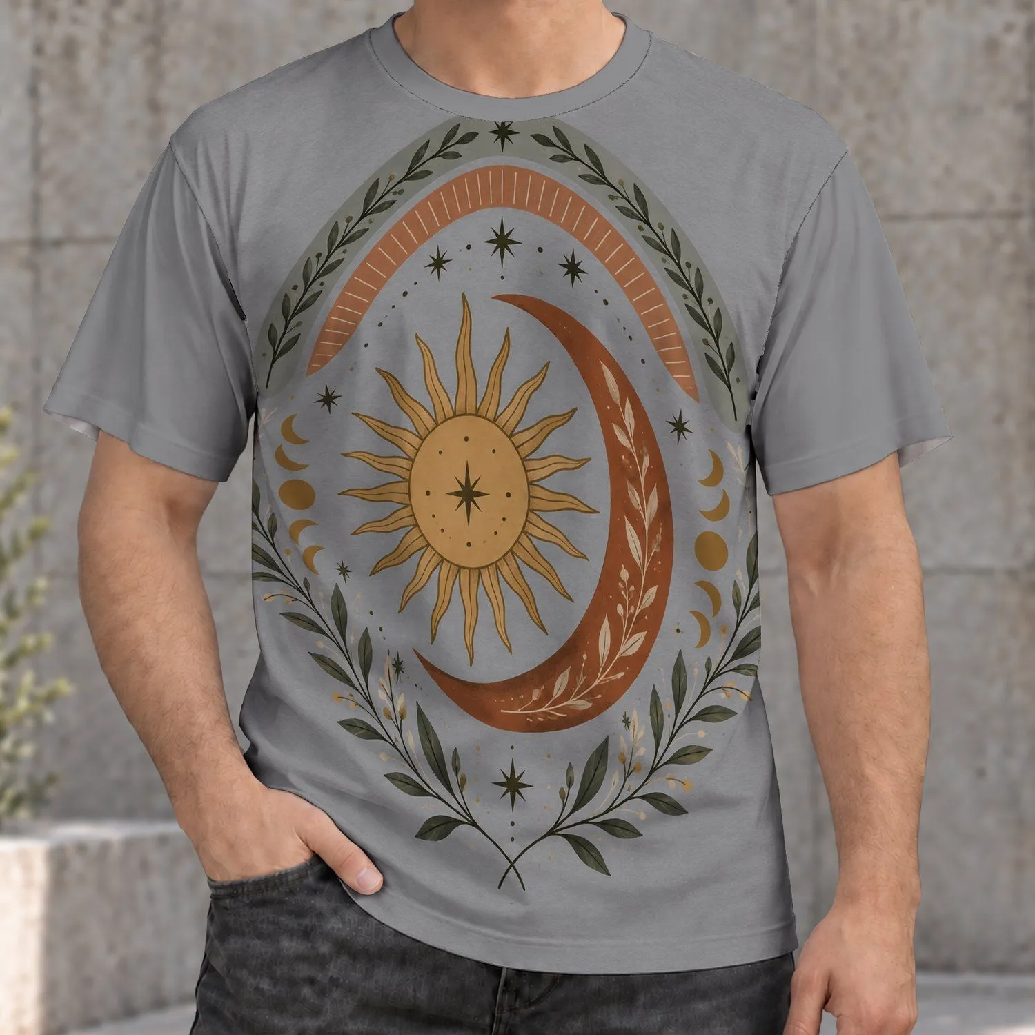 Celestial Sun Moon And Stars For Everyday Bohemian Style And Astrology Lovers All-over Print Unisex T-shirt - 1