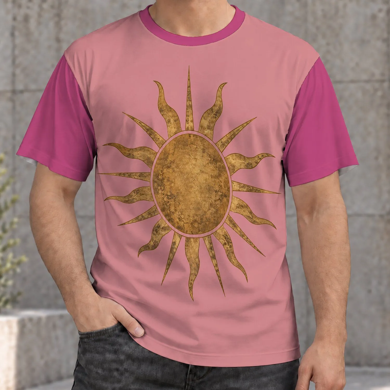 Golden Sun Motif for Everyday Summer Outings, Festivals and Casual Bohemian Style All-over Print Unisex T-shirt - 1