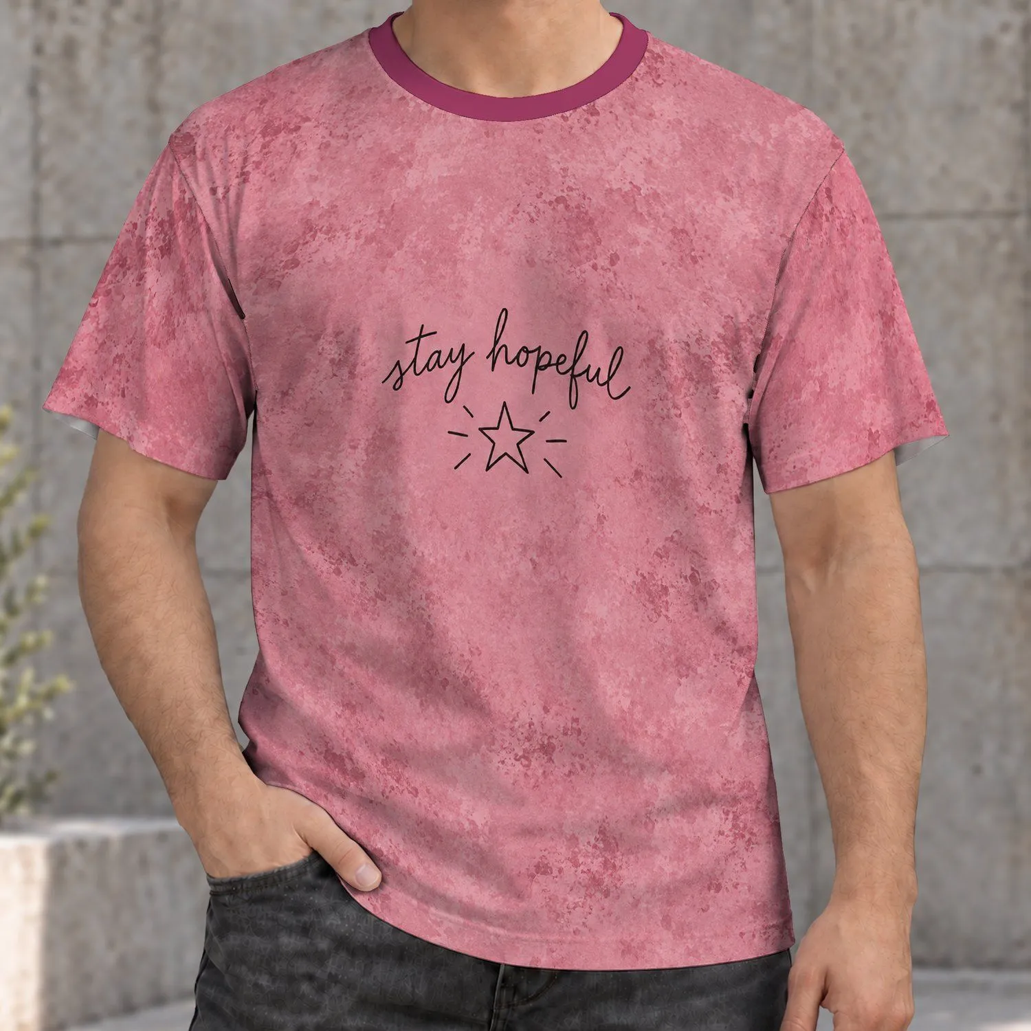 Hopeful Star Lettering for Everyday Positivity and Casual Streetwear for Teens All-over Print Unisex T-shirt - 1