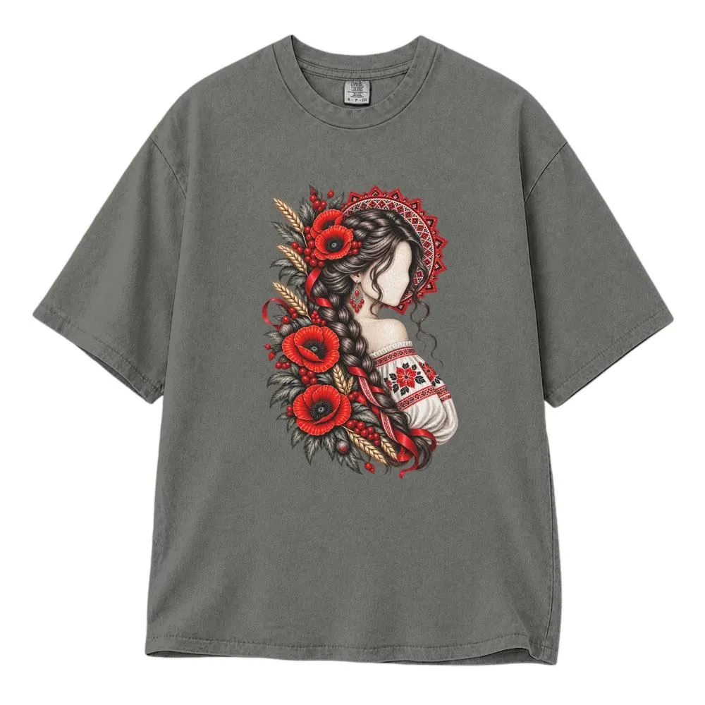 Ukrainian Vyshyvanka Poppy Shirt, Heritage Gift for Women, Folk Art Style Tee, Hoodie, Sweatshirt - 1