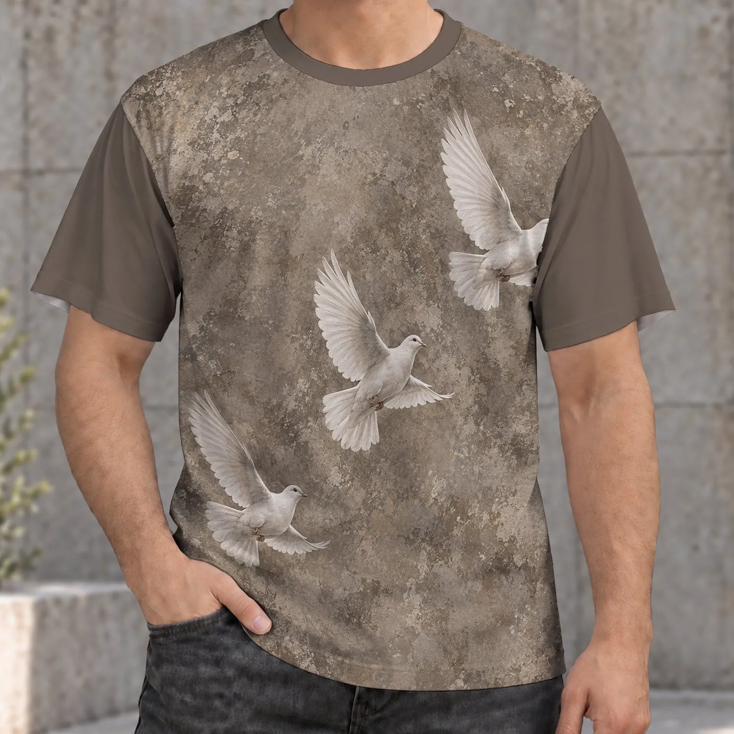 White Dove Flight For Everyday Casual Wear And Peaceful Nature Lovers Gift Unisex All-over Print Unisex T-shirt - 1