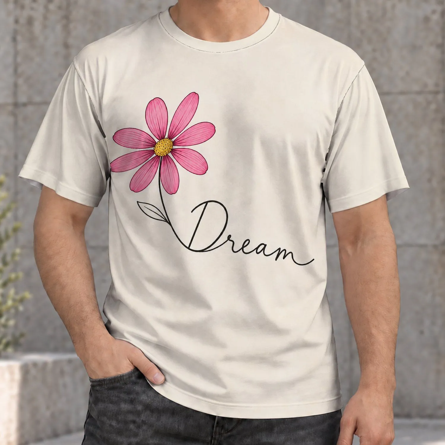 Pink Daisy Dream for Everyday Casual Wear and Creative Free-Spirited Style Lovers All-over Print Unisex T-shirt - 1