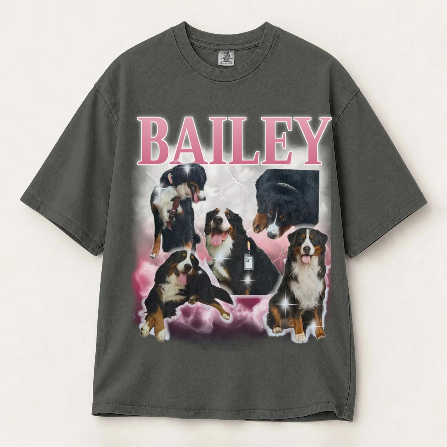 Personalized Bootleg Tee – Custom Pet Photos & Name, Vintage 90s Lightning Graphic Dog Lover Gift - 1