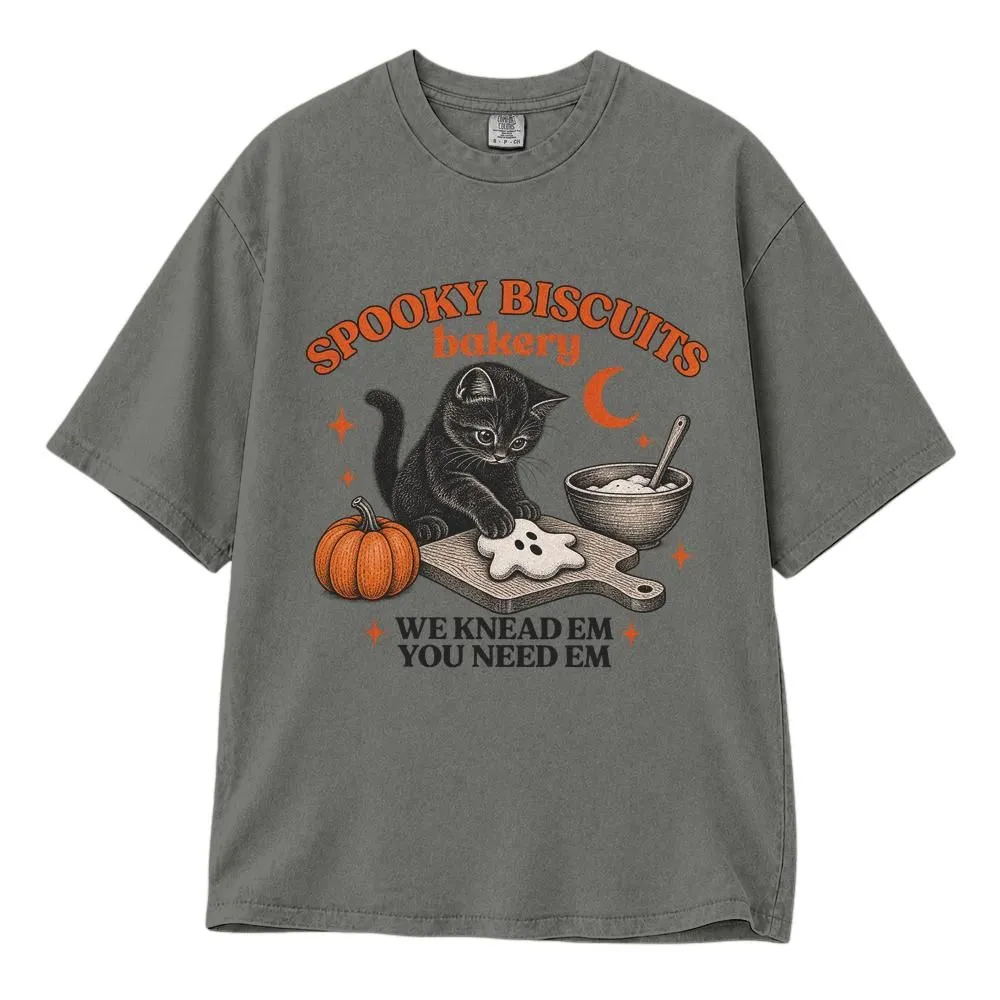 Spooky Biscuits Katseye Shirt for Cat Lovers, Vintage Halloween Baking Design, Tee, Hoodie, Sweatshirt - 1