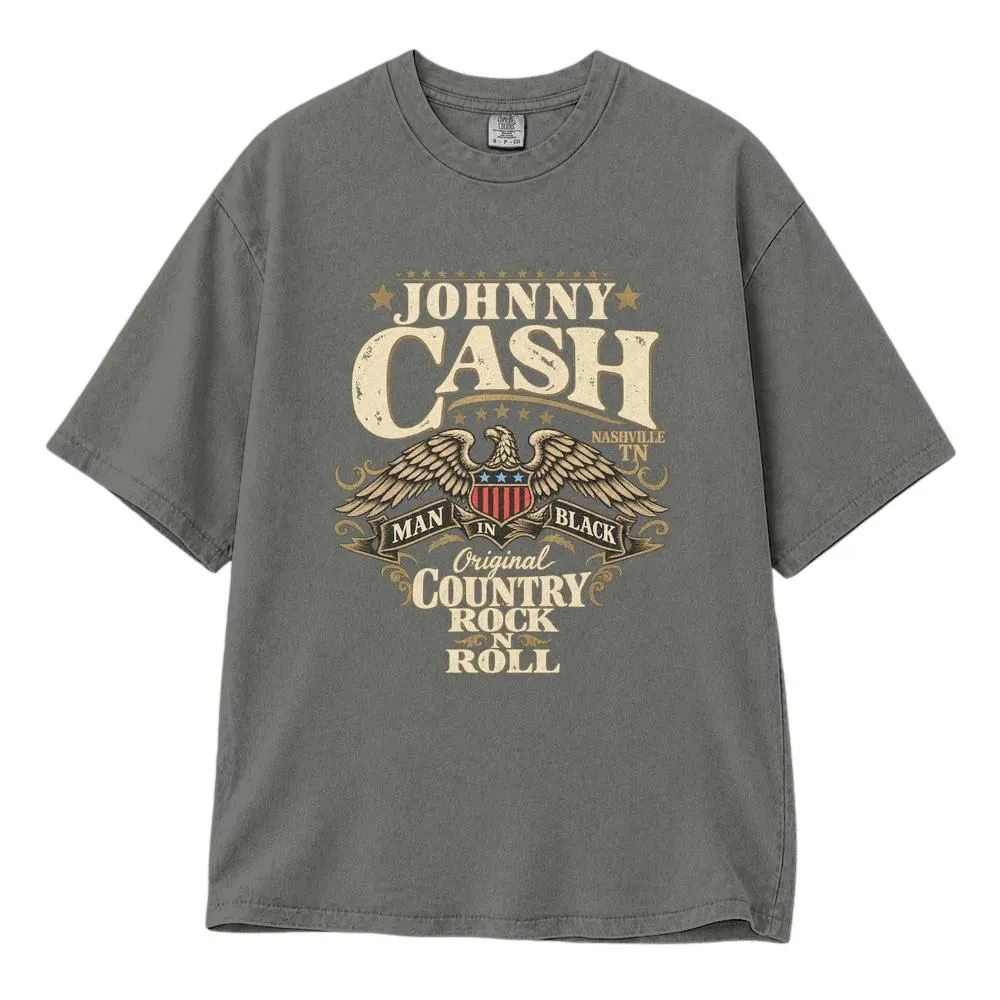 Johnny Cash Man in Black Shirt, Outlaw Country Rock Music Tee, Rockabilly Style, Tee, Hoodie, Sweatshirt - 1