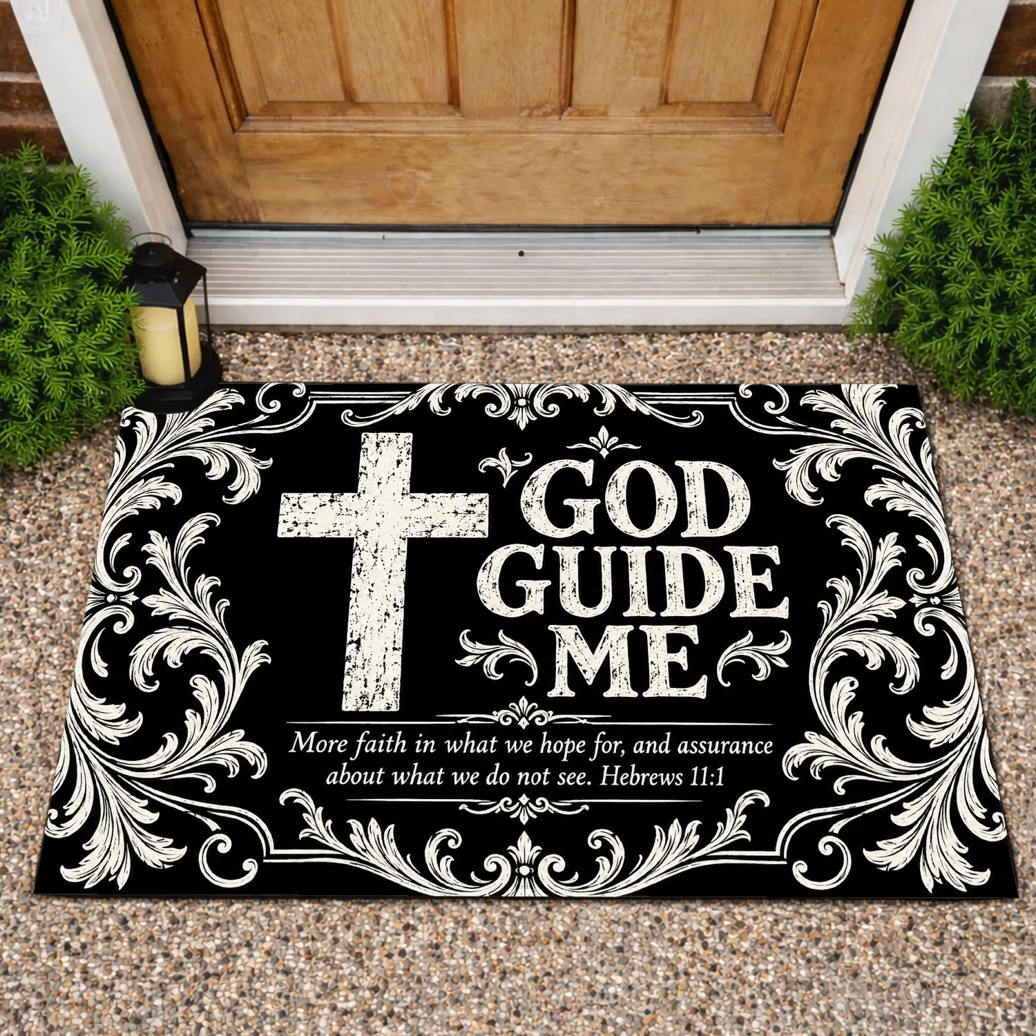 Christian Cross and Scripture for Faith-Filled Homes and Thoughtful Housewarming Gifts Doormat - 1