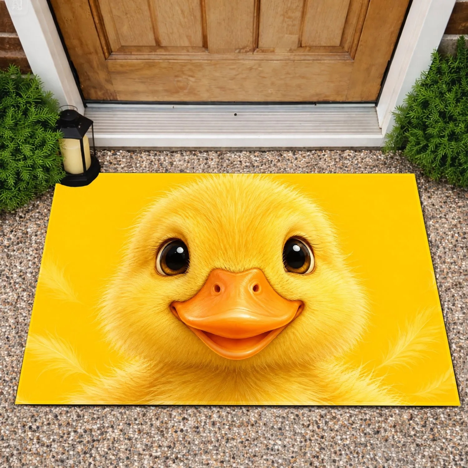 Little Yellow Duckling Face for Cheerful Everyday Entryways and Cozy Family Homes Doormat - 1