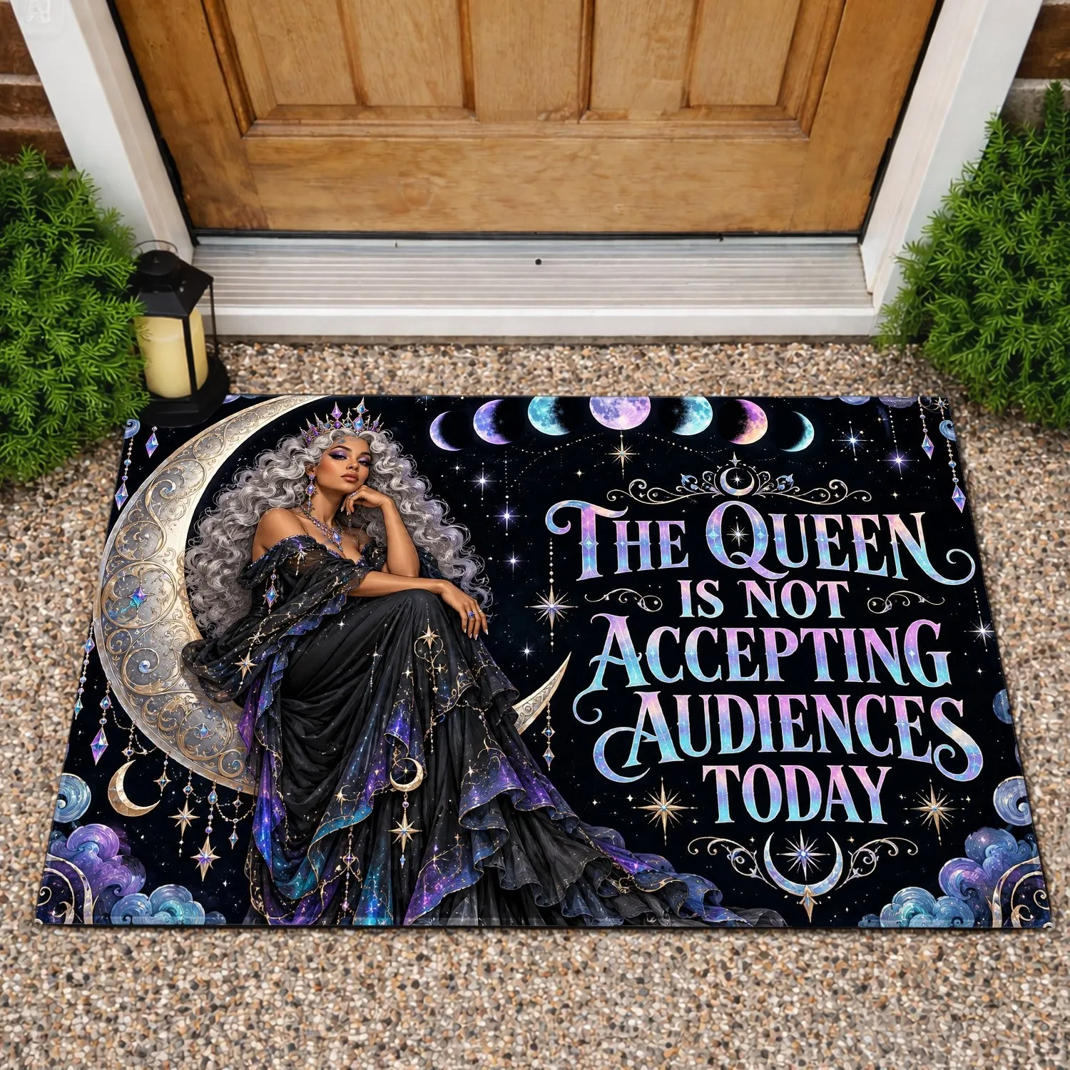 Mystical Celestial Queen Moon Phases And Starry Night Humor For Regal Home Entryways Doormat - 1