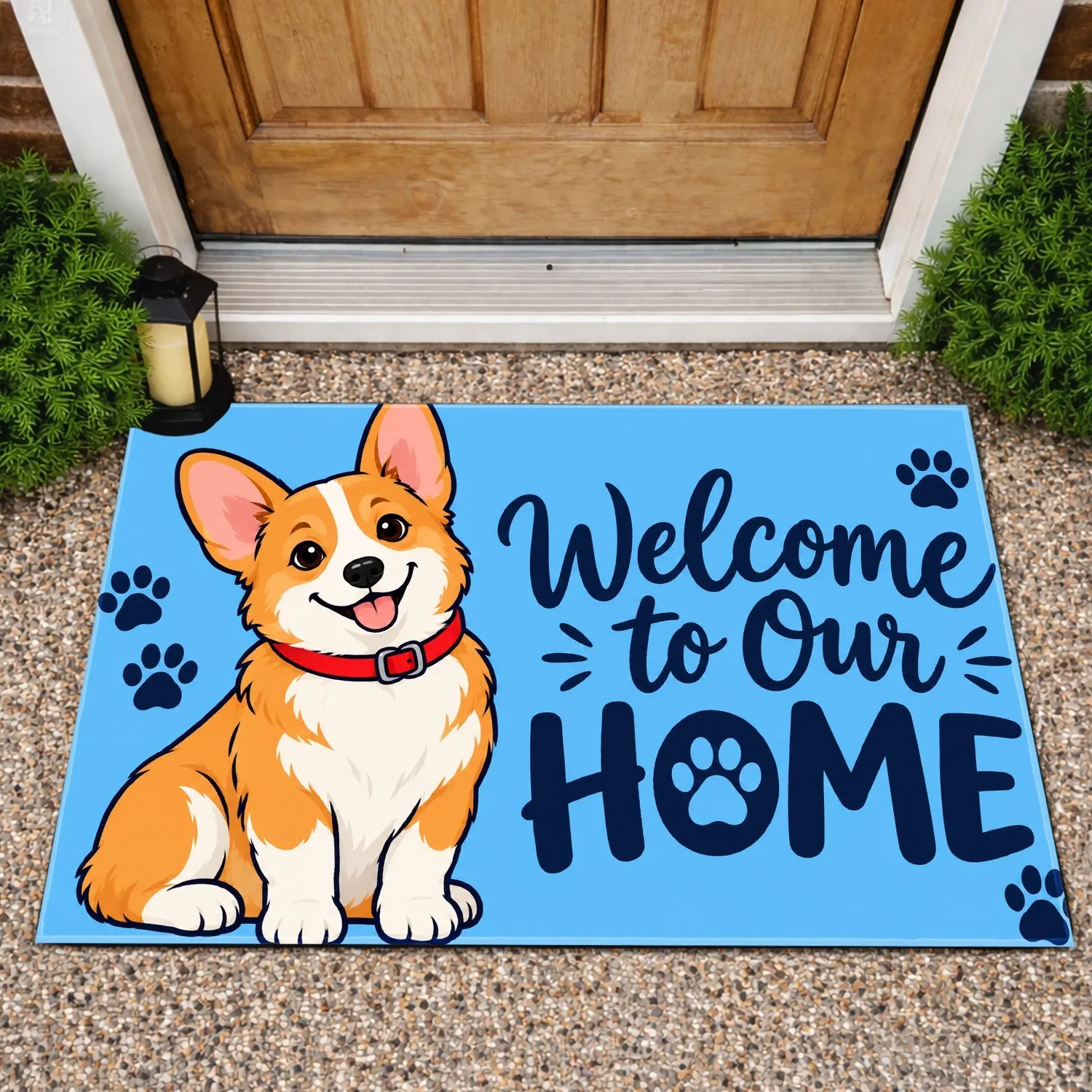 Corgi Welcome Home Entryway Accent for Pet Lovers and Cheerful Everyday Home Style Doormat - 1