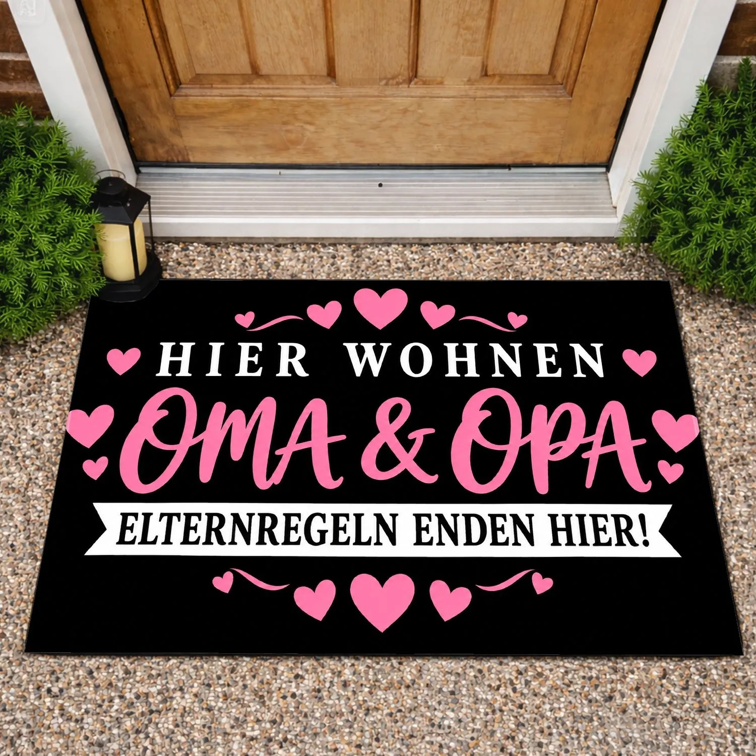 German Grandma And Grandpa Heart Saying For Warm Playful Family Home Entryways Doormat - 1
