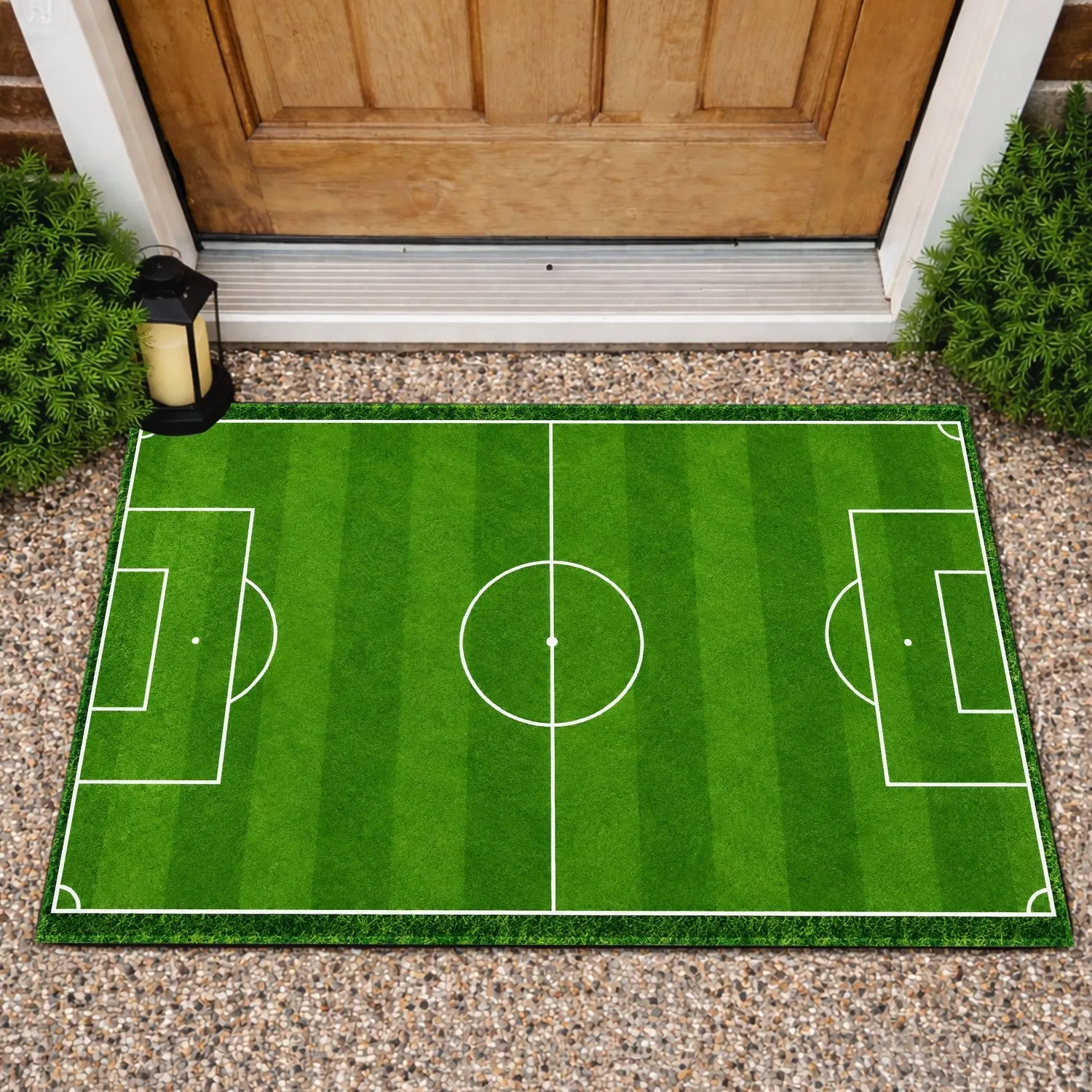 Soccer Field Green Turf for Game Day Gatherings and Sports-Loving Families at Home Doormat - 1