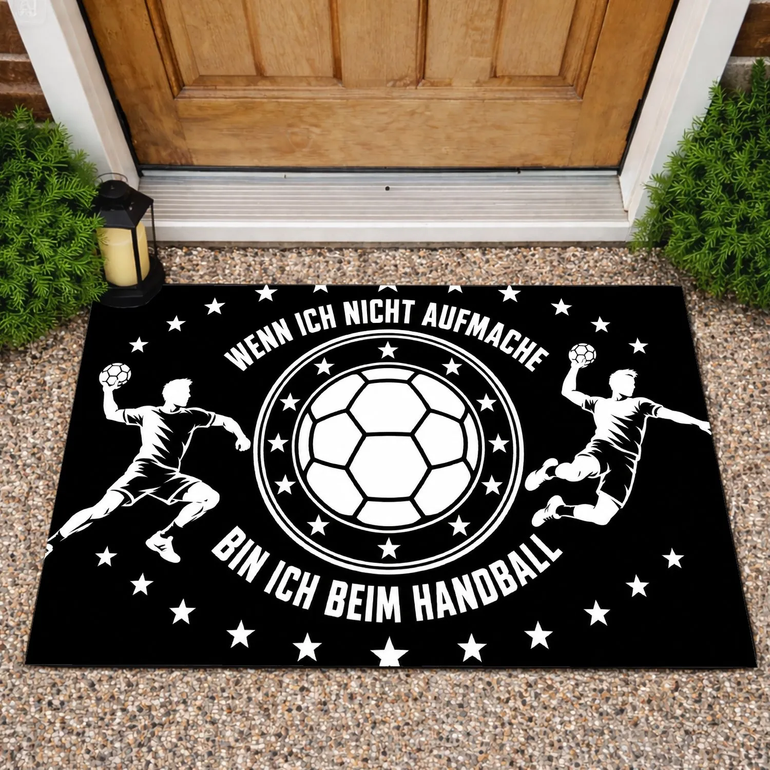 German Handball Ball And Player Motif For Sports Fans And Active Household Pride Doormat - 1