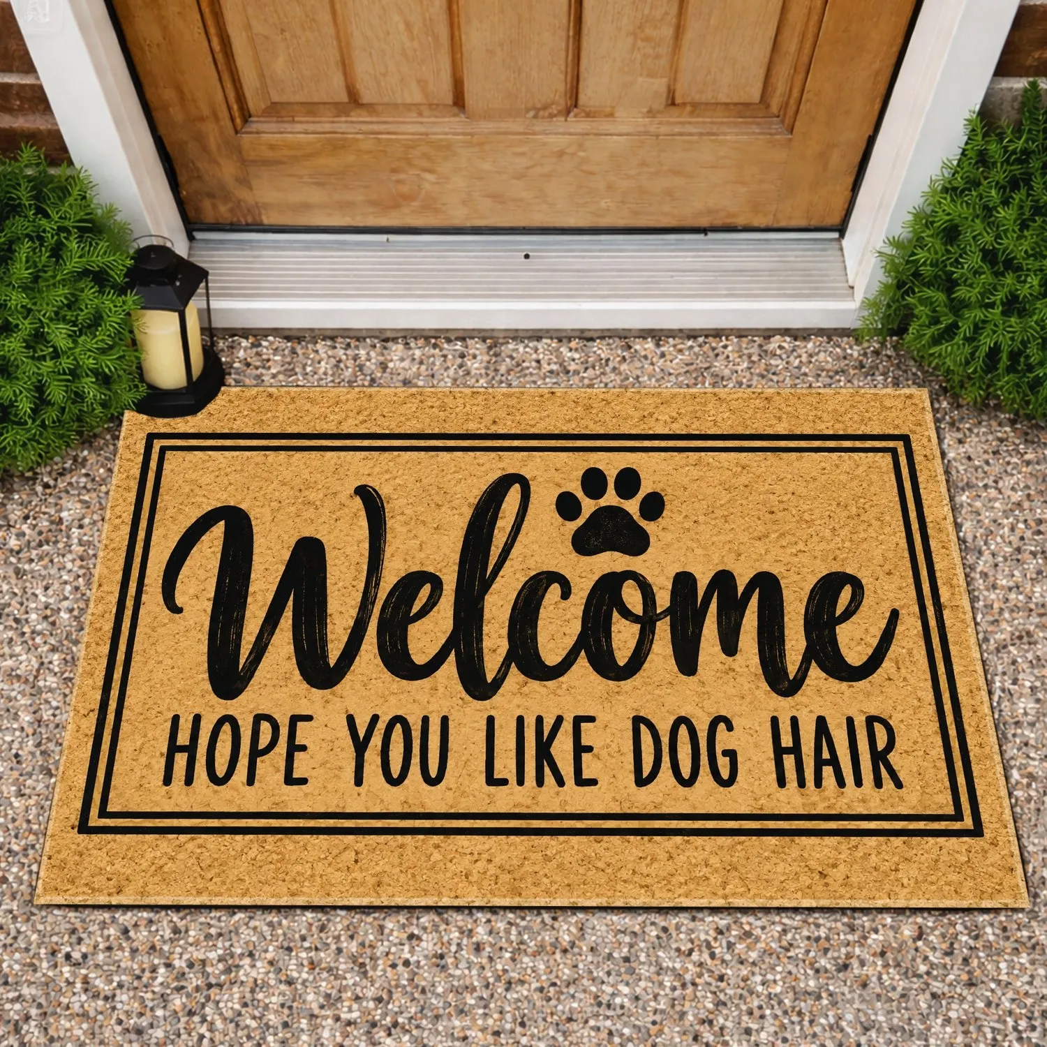Dog Hair Humor Welcome Lettering for Pet Lovers and Proud Dog Owners at Home Decor Doormat - 1