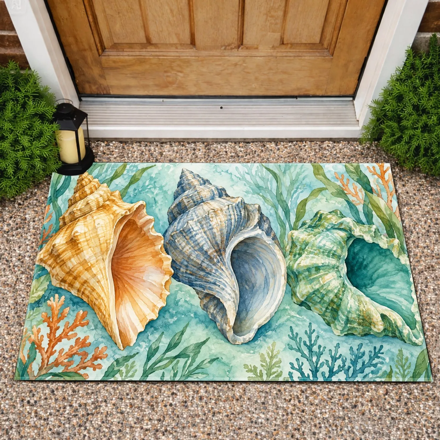 Ocean Shells for Coastal Entryways and Relaxed Seaside Living in Beach House Style Doormat - 1