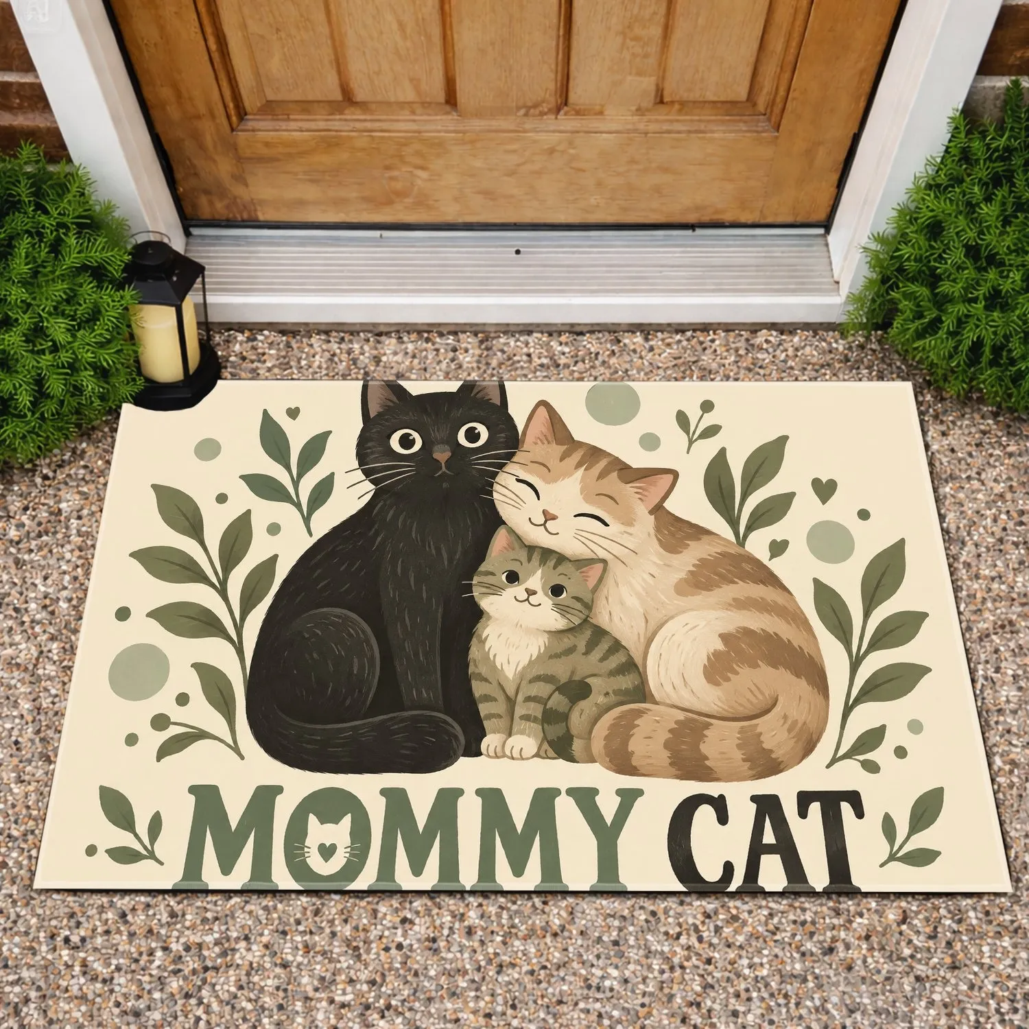 Mother Cat And Kitten Companions For Cozy Homes And Cat Loving Families Doormat - 1