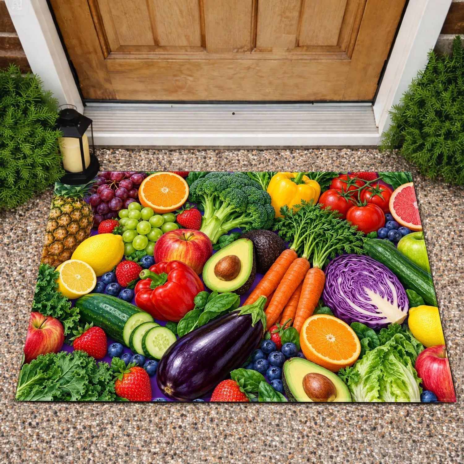 Fresh Fruit and Vegetable Medley for Healthy Kitchens and Colorful Everyday Living Spaces Doormat - 1