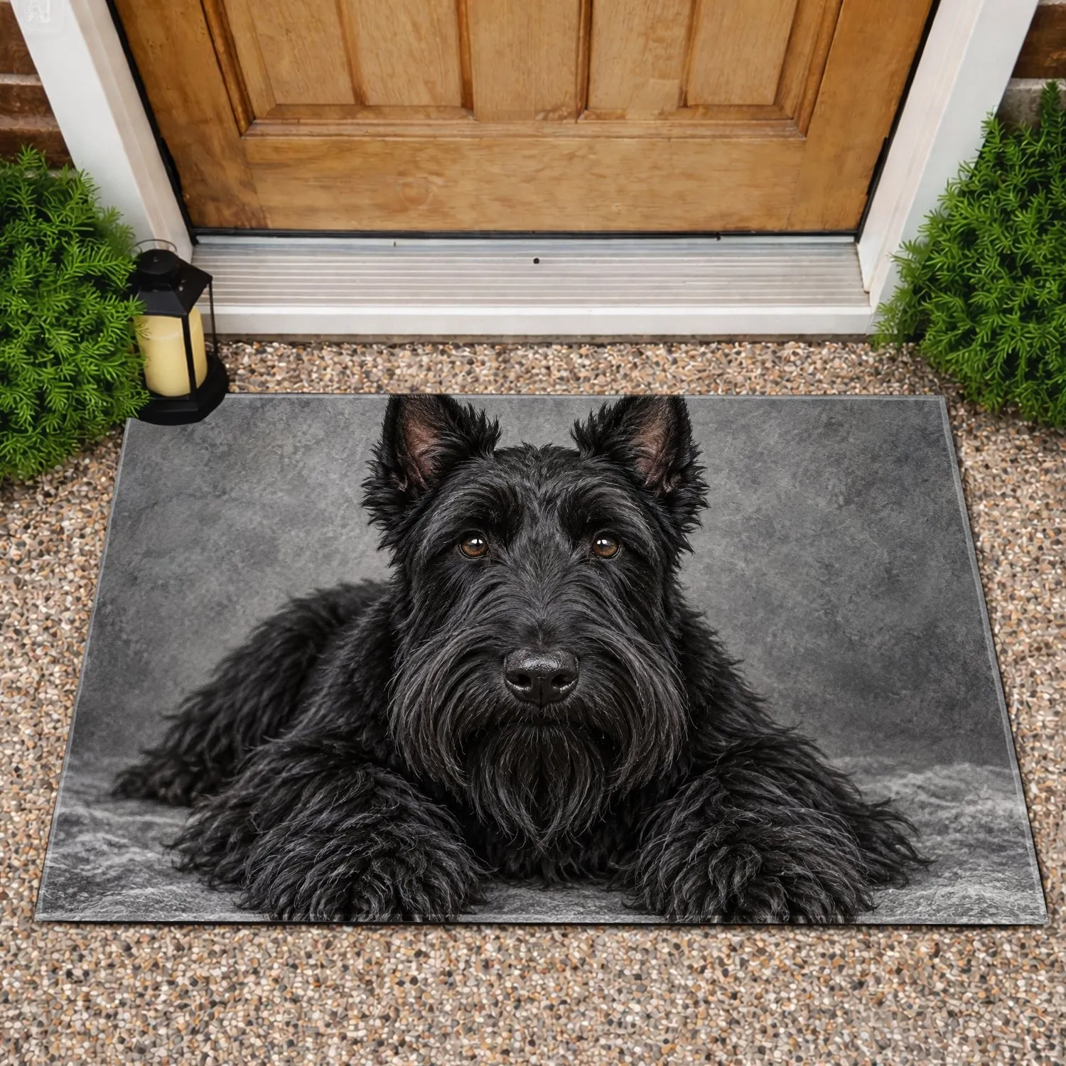 Scottish Terrier Portrait for Dog Lovers and Cozy Pet-Friendly Homes Doormat - 1