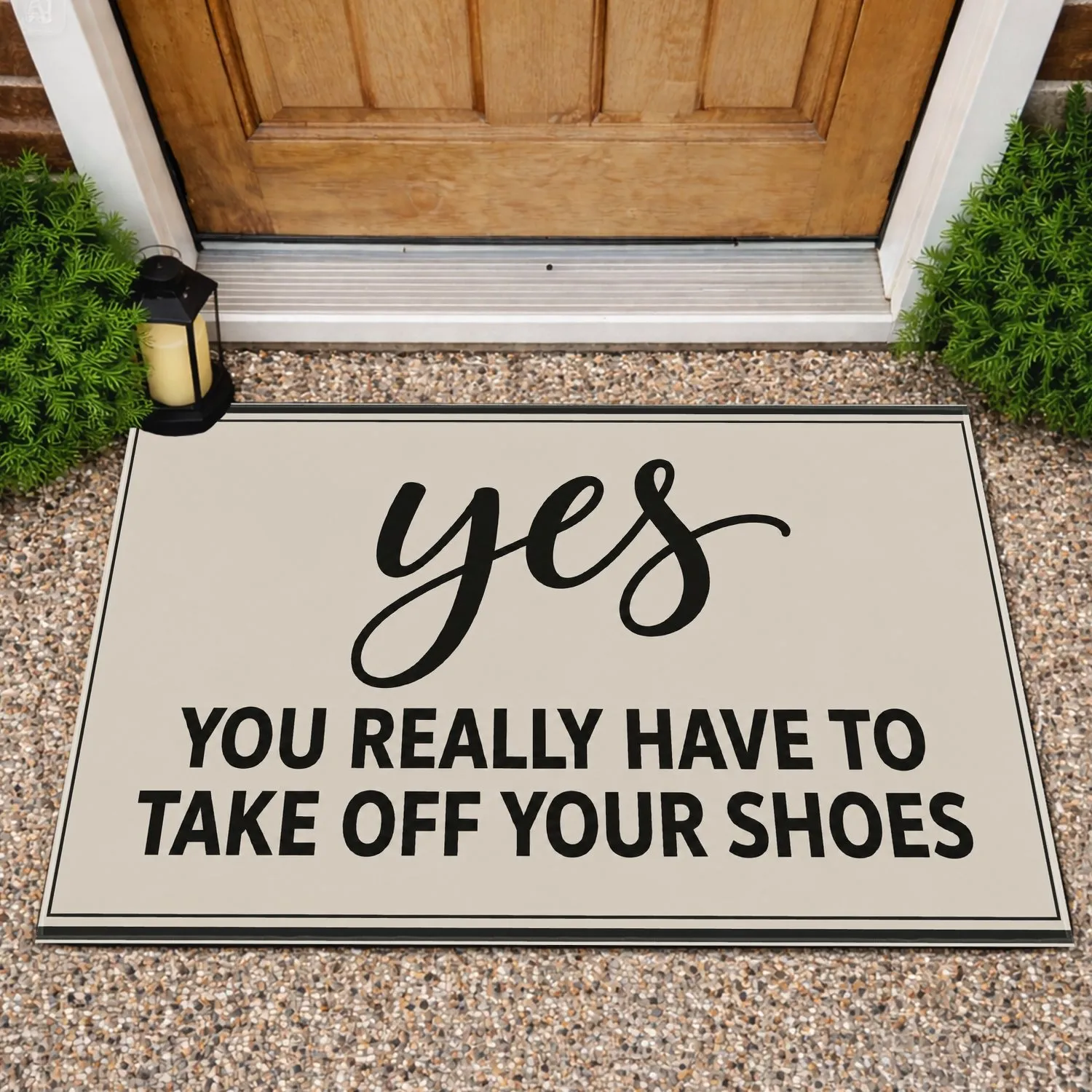 Playful Shoe Reminder Lettering for a Welcoming Entryway and Tidy Home Lifestyle Doormat - 1