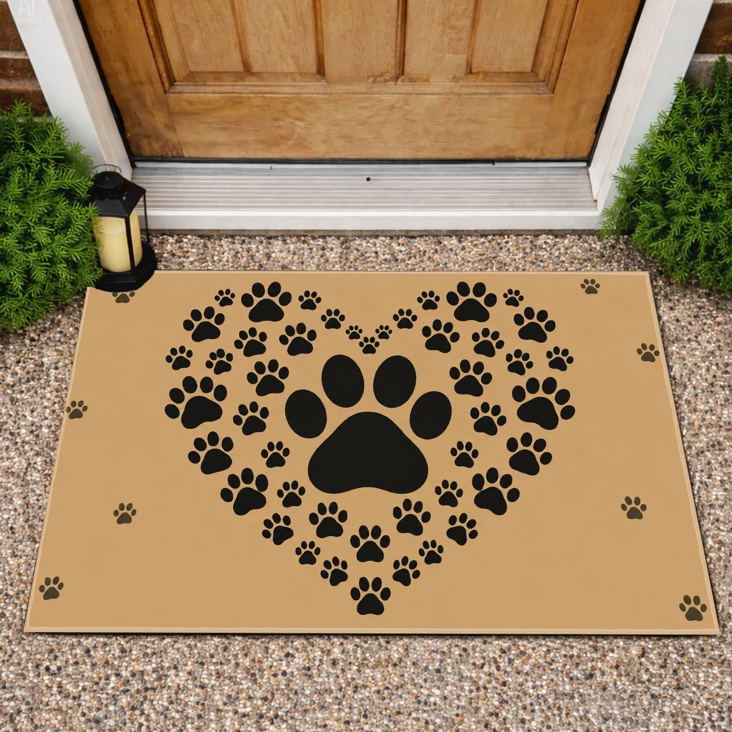 Heart Paw Prints for Cozy Pet-Loving Homes and Everyday Entryway Charm with Pets Doormat - 1