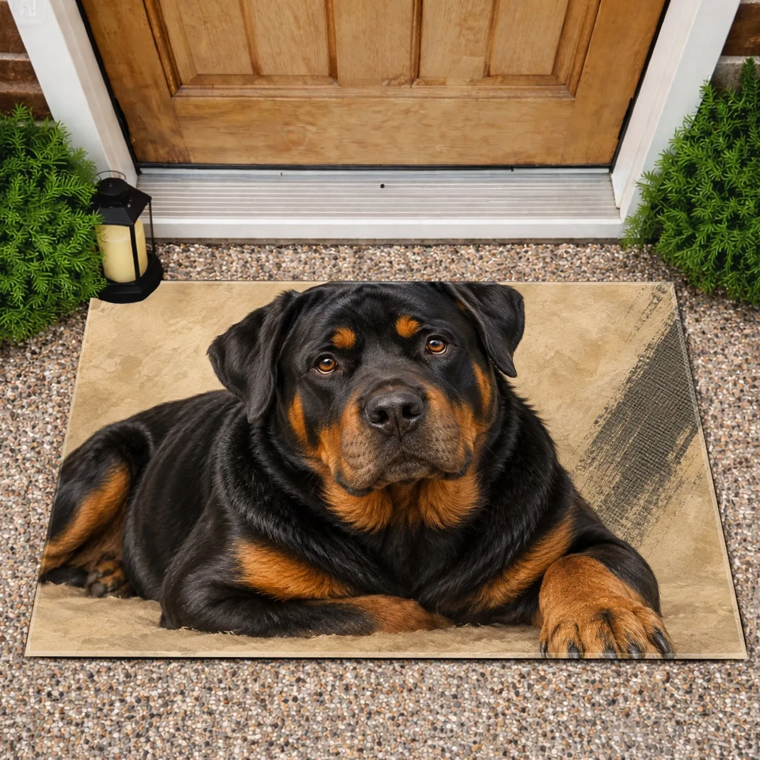 Rottweiler Portrait for Cozy Pet-Loving Homes and Welcoming Everyday Entryways Doormat - 1