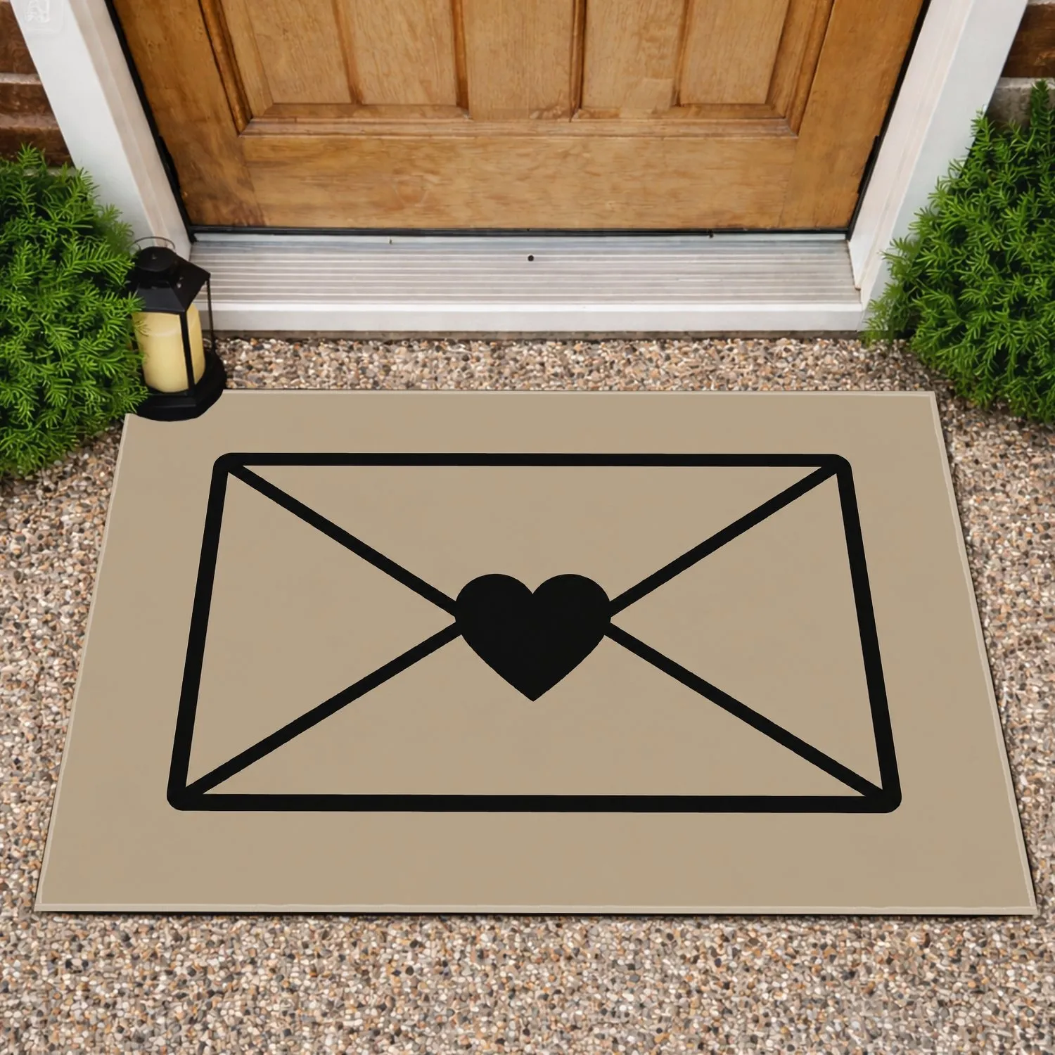 Heart Sealed Love Envelope for Valentine's Day Entryway Style and Romantic Homes Decor Doormat - 1