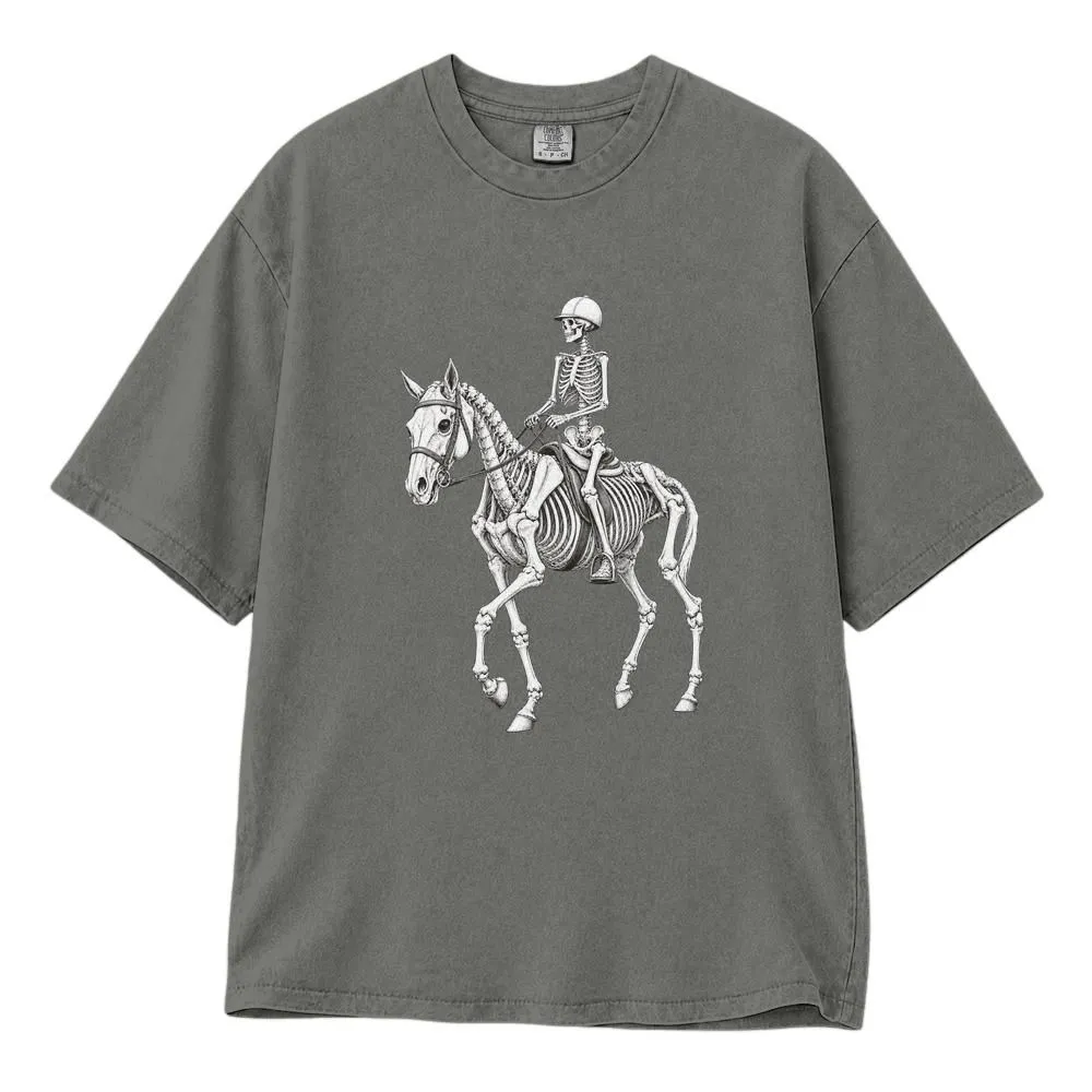 Horse Skeleton Rider Skeleton Shirt, Spooky Equestrian Halloween Gift, Tee, Hoodie, Sweatshirt - 1