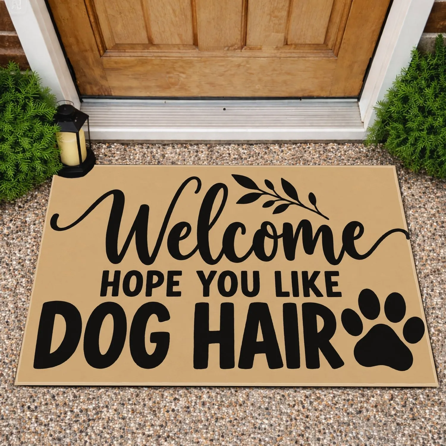 Welcome Dog Hair Saying for Pet Lovers, Playful Entryway Greeting for Dog Owners Doormat - 1