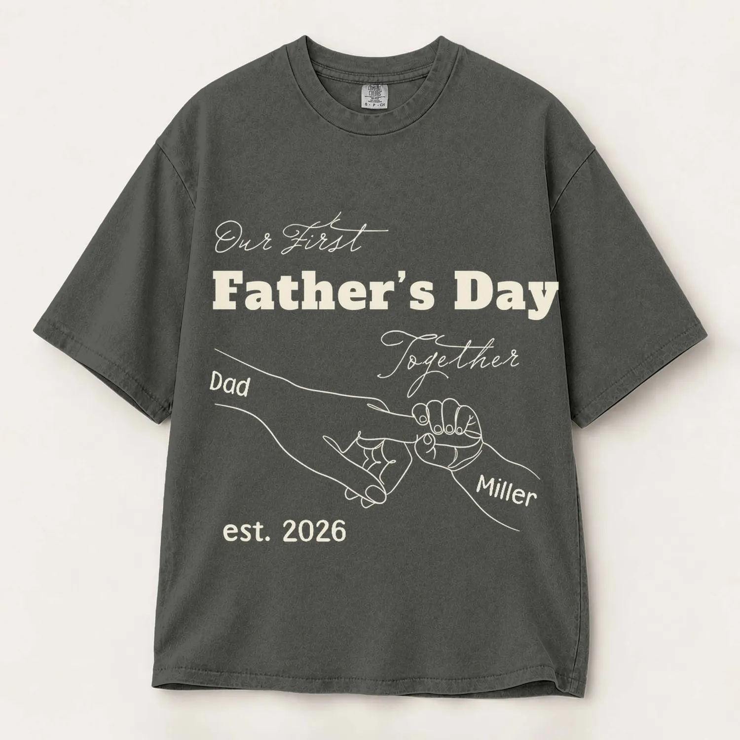 Personalized Bootleg Tee – Custom Dad & Kid Name and Year, Our First Father's Day Together Gift - 1