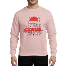 Math & Holiday Enthusiasts' Bold Red Santa Hat MATH CLAUS Teal Lights Festive Snowflake Graphic Sweatshirt