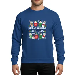 Christmas Coffee Crew's Playful Red Green White Holly & Snowman Festive Design Sweatshirt