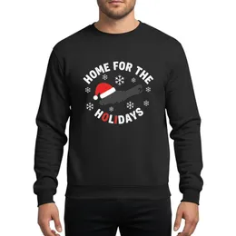 Long Island Lovers' Rustic Dark Grey Map with Red Santa Hat, White 'Home for the Holidays' Text & Snowflakes Sweatshirt