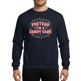 Festive Family Whimsical Red White Candy Cane Text with Colorful Christmas Lights and Snowy Details Sweatshirt