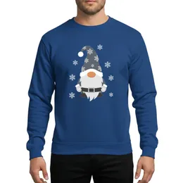 Winter Holiday Fans' Whimsical Grey Snow Gnomie Flat Graphic Rustic Orange Nose White Snowflakes Sweatshirt