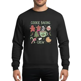 Christmas Bakers Hand-drawn Festive Sage Green 'Cookie Baking Crew' Design, Gingerbread Man, Holly, Red Accents Sweatshirt