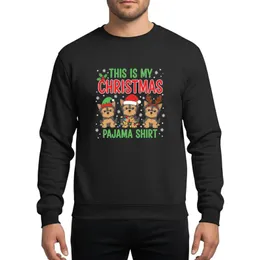 Yorkie Dog Lovers' Whimsical Christmas Yorkshire Terrier Elf Santa Reindeer Hats Bright Green Red Holly Lights Snowflakes Sweatshirt