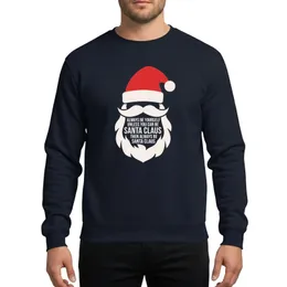 Christmas Lovers' Iconic Stylized Red Santa Hat Off-White Beard 'Always Be Santa' Quote Sweatshirt