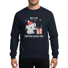 Holiday Animal Lovers' Whimsical Light Grey Baby Elephant Coral Red Knit Beanie White Snowflakes Red Gift Box Illustration Sweatshirt