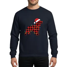 Cocker Spaniel Owners' Festive Red Black Buffalo Plaid Santa Hat Christmas Lights Sweatshirt