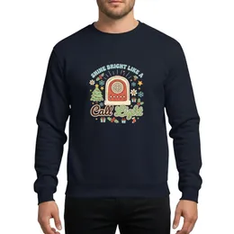 Nurses' Whimsical Retro Burnt Orange Call Light Festive Christmas Tree & Stars Design Sweatshirt