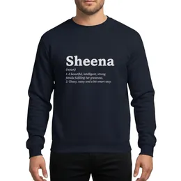 Women's Light Grey Minimalist Typographic Sheena Name Definition Empowering Flat Vector Artwork Sweatshirt