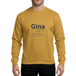 Women's Gina Name Definition Empowering Sassy Dark Charcoal Gray Minimalist Typographic Art Sweatshirt