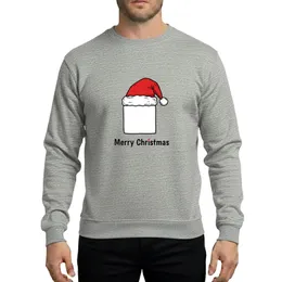 Holiday Enthusiasts' Vibrant Red White Black Hand-Drawn Santa Hat Gift Box Merry Christmas Design Sweatshirt
