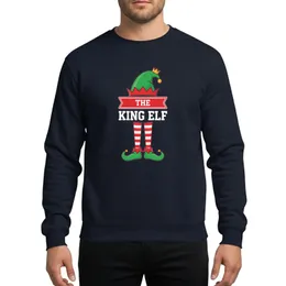 Family Christmas Whimsical Green Red Gold Elf King Crown Graphic with Striped Socks and Pointed Shoes Sweatshirt